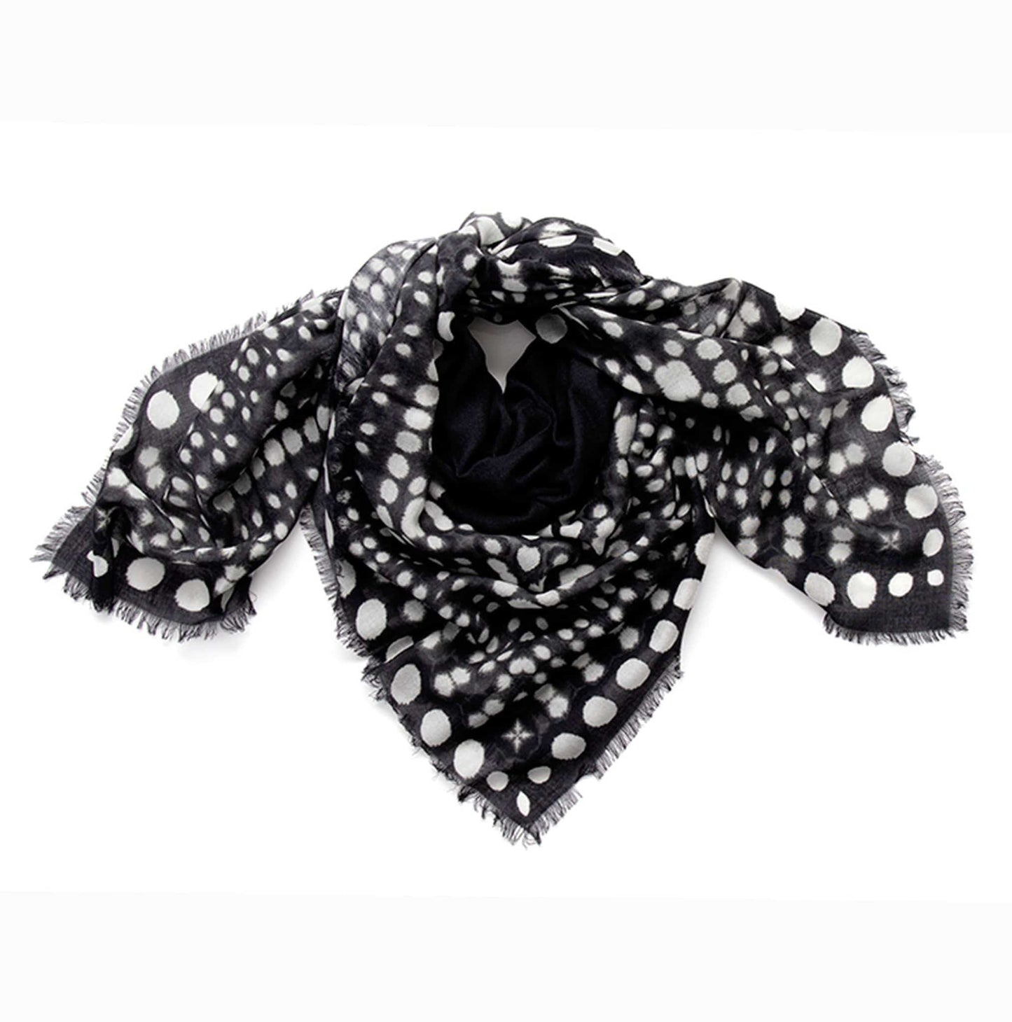 Metis Scarf coiled to highlight soft drape and cashmere silk texture